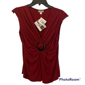 Red Sleeveless Large Women Top